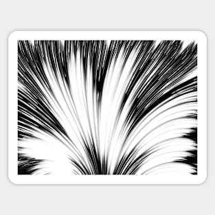 Fan shaped abstract in black and white Sticker